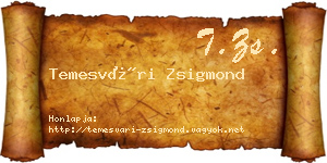 Temesvári Zsigmond névjegykártya
